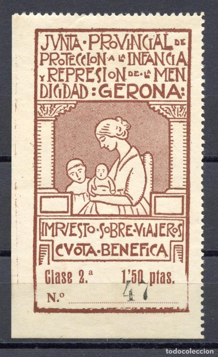 Stamps: GERONA - GIRONA SELLO LOCAL NACIONAL EDIFIL N&ordm;14 (SELLO IZQUIERDO, INTENSO, 14b)