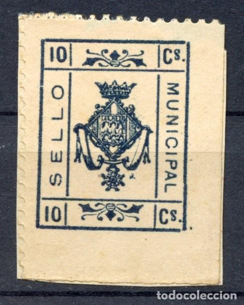 Briefmarken: GIRONA - GERONA. SELLO MUNICIPAL DE 10 CTS AZUL