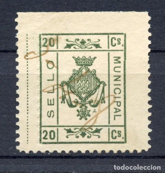 Briefmarken: GIRONA - GERONA. SELLO MUNICIPAL DE 20 CTS VERDE PIZARRA