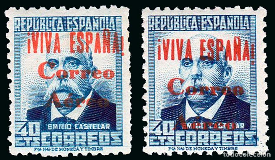 Selos: Espa&ntilde;a - Em. Local Patri&oacute;ticas - Burgos - Ed ** 68 (2) - 1937 - Los 2 tipos de habilitaci&oacute;n
