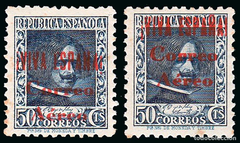 Selos: Espa&ntilde;a - Em. Local Patri&oacute;ticas - Burgos - Ed * 70 (2) - 1937 - Los 2 tipos de habilitaci&oacute;n