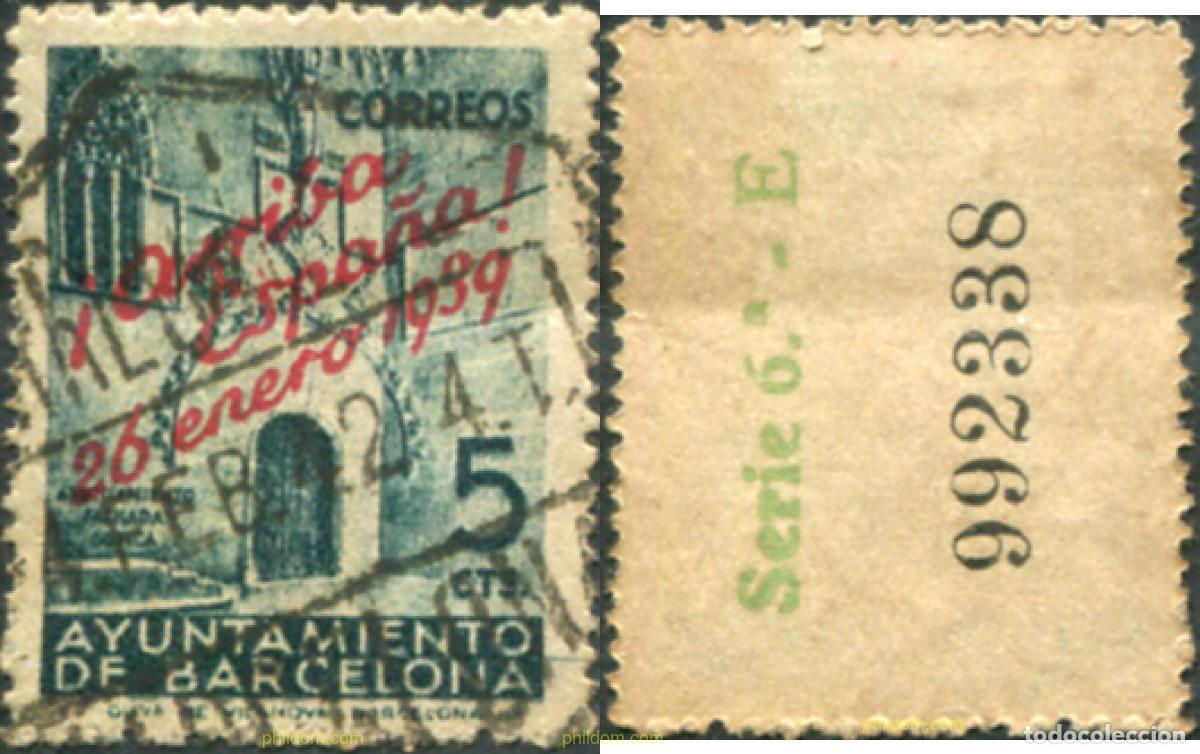 Stamps: 776854 USED ESPA&Ntilde;A. Barcelona 1939 CONNMEMORACION DE LA LIBERACION DE BARCELONA