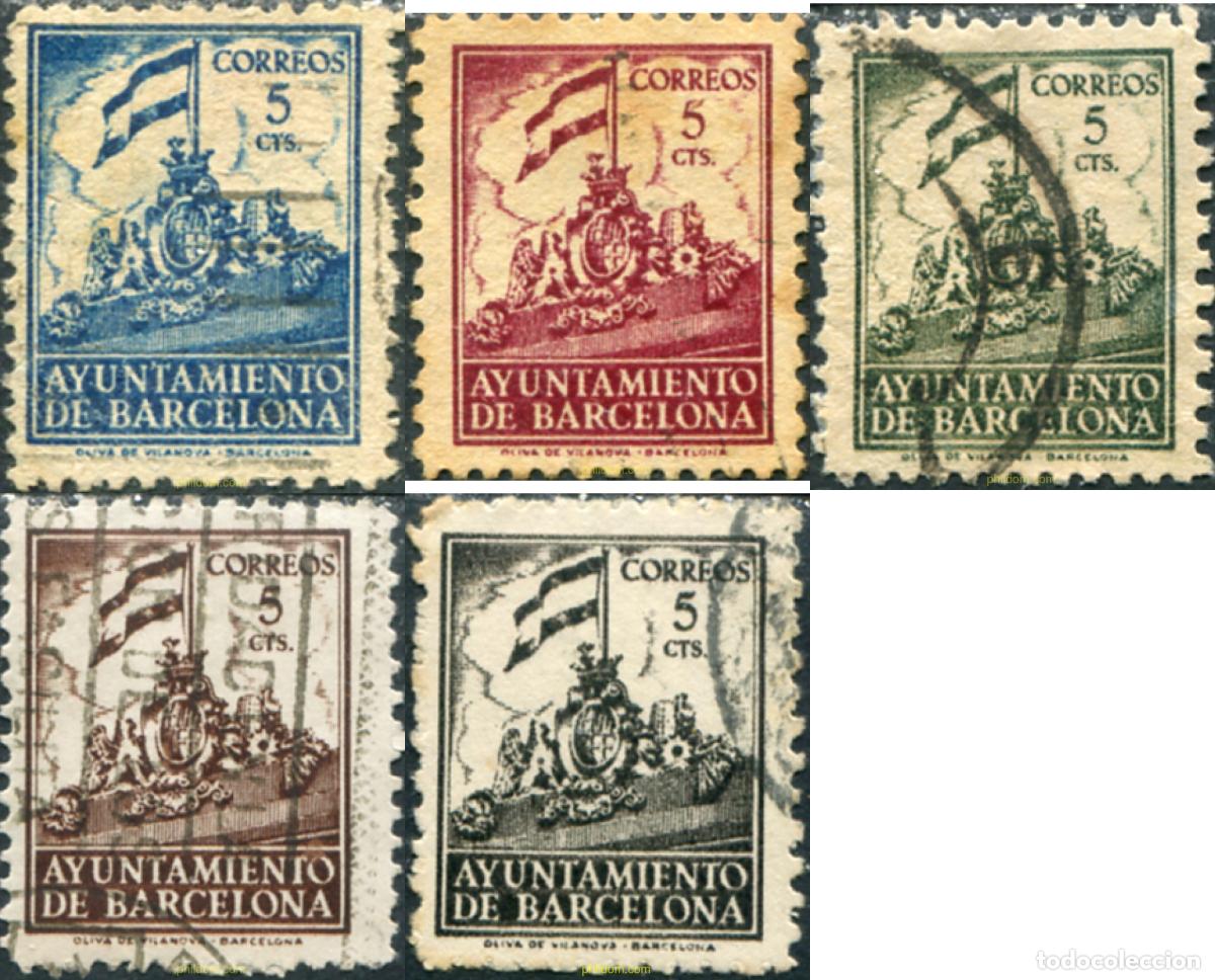 Timbres: 776860 USED ESPA&Ntilde;A. Barcelona 1940 FRONTISPICIO DEL AYUNTAMIENTO DE BARCELONA