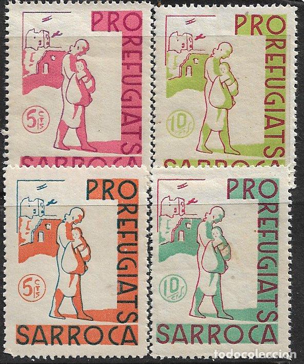 Briefmarken: Guerra Civil, locales, L&eacute;rida SARROCA, FESOFI n&ordm; 1 a 4 * *