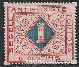 Briefmarken: Guerra Civil, locales, Tarragona, TORTOSA, FESOFI n&ordm; 1 * *