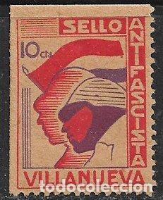 Briefmarken: Guerra Civil, locales, Ja&eacute;n, VILLANUEVA, FESOFI n&ordm; 3 * *