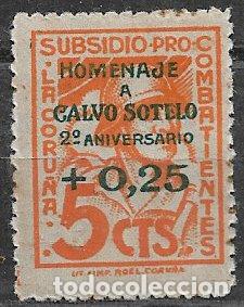Briefmarken: Guerra Civil, locales, Coru&ntilde;a, CORU&Ntilde;A, FESOFI n&ordm; 49 * *