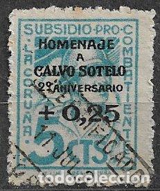 Briefmarken: Guerra Civil, locales, Coru&ntilde;a, CORU&Ntilde;A, FESOFI n&ordm; 46 (o)