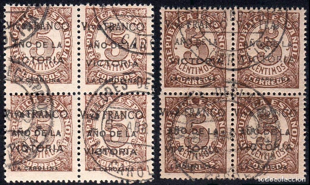 Briefmarken: Espa&ntilde;a - Em. Locales Patri&oacute;ticas - La Carolina o 1 Bl. 4(2) - 1939 - Sobrecargados
