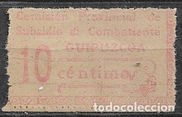 Briefmarken: Guerra Civil, locales, Guip&uacute;zcoa, GUIP&Uacute;ZCOA, FESOFI n&ordm; 14 (*)