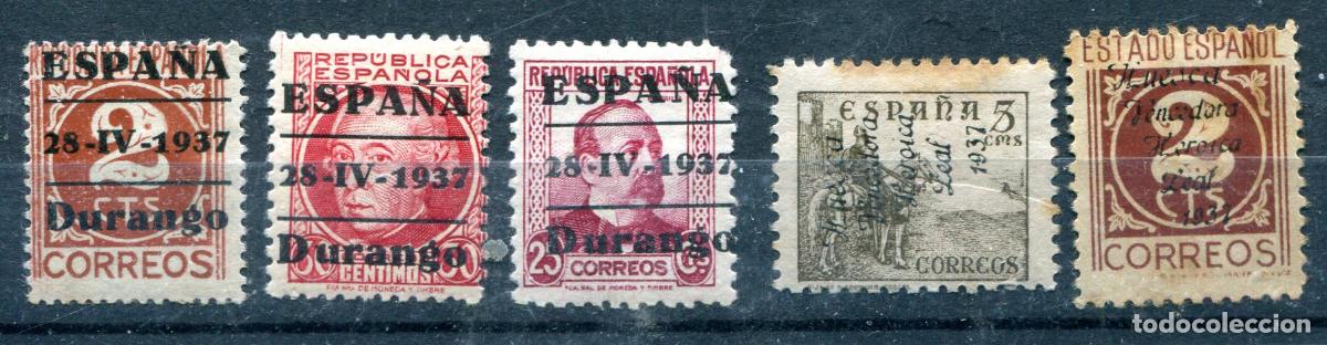 Briefmarken: 5 sellos de emisiones patri&oacute;ticas. Ver descripci&oacute;n.