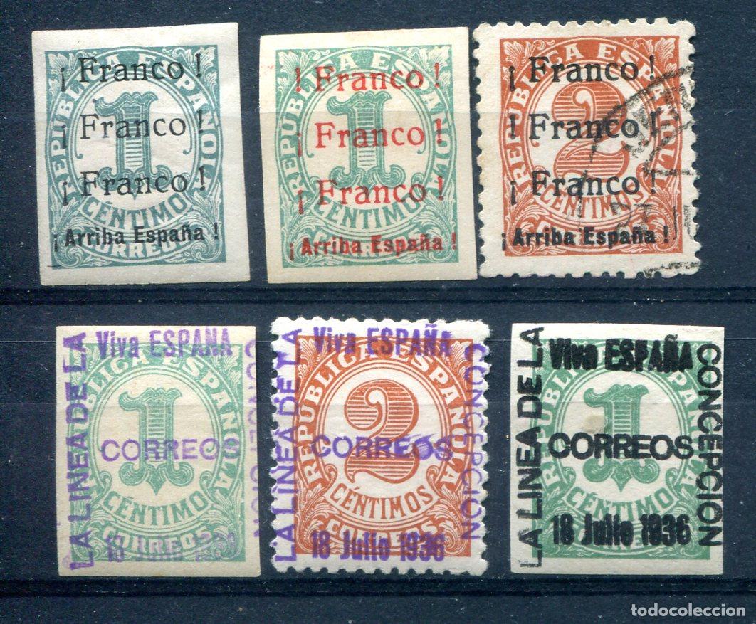 Briefmarken: 6 sellos diferentes de emisiones patri&oacute;ticas. Ver descripci&oacute;n.