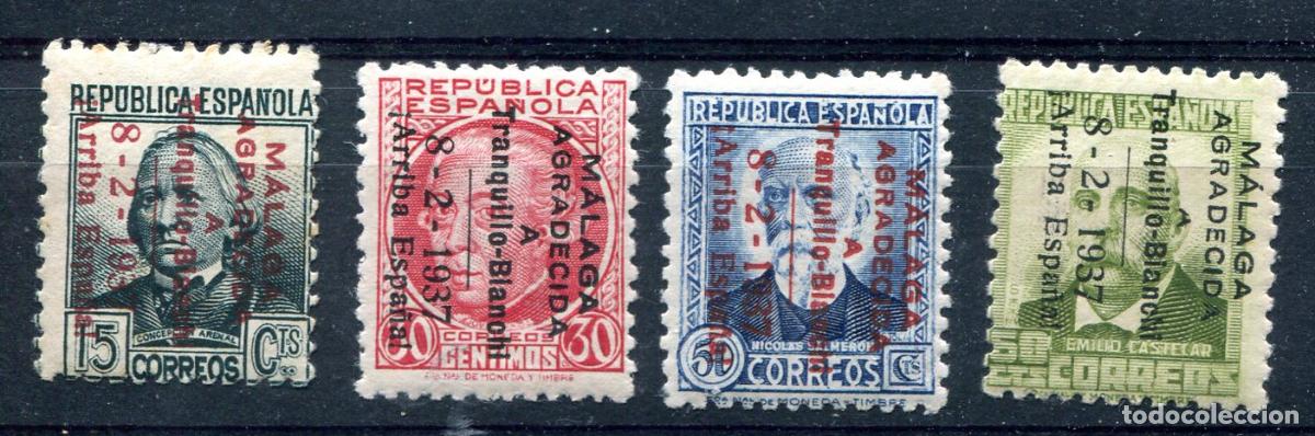 Briefmarken: Edifil 25/28 de emisiones patri&oacute;ticas de M&aacute;laga. Ver descripci&oacute;n.