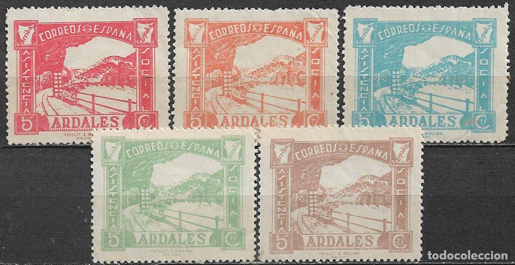 Briefmarken: Guerra Civil, locales, M&aacute;laga, ARDALES, FESOFI n&ordm; 1 a 5 * *