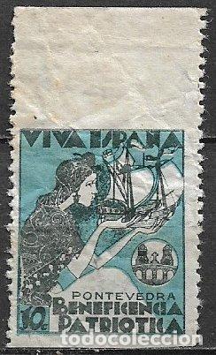 Briefmarken: Guerra Civil, locales, Pontevedra, FESOFI n&ordm; 2 * * variedad