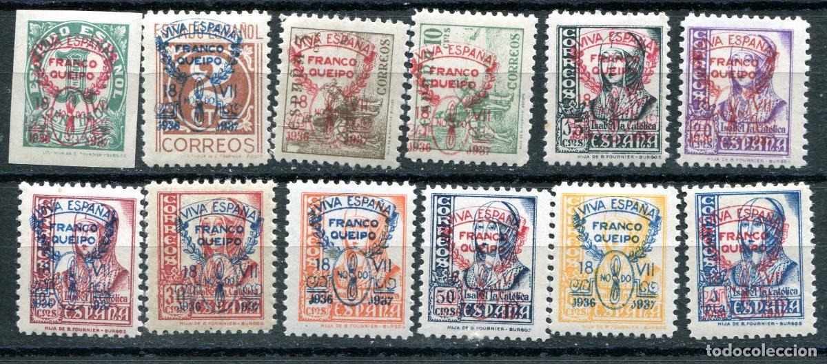 Selos: Edifil 57/68 de emisiones patri&oacute;ticas de Sevilla. Ver descripci&oacute;n.