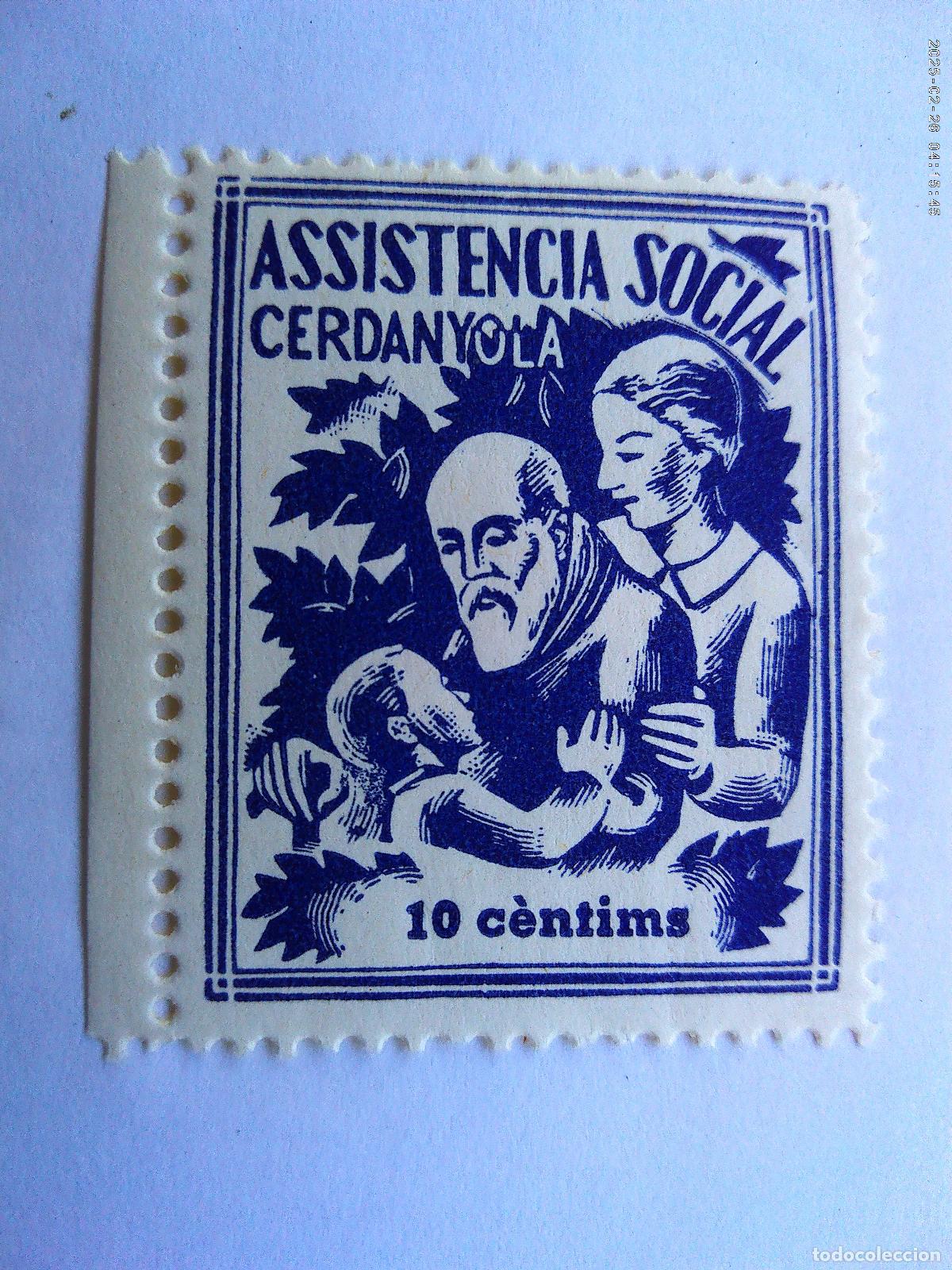 Briefmarken: GUERRA CIVIL : VI&Ntilde;ETA ASSISTENCIA SOCIAL DE CERDANYOLA ( BARCELONA ) . SIN USAR