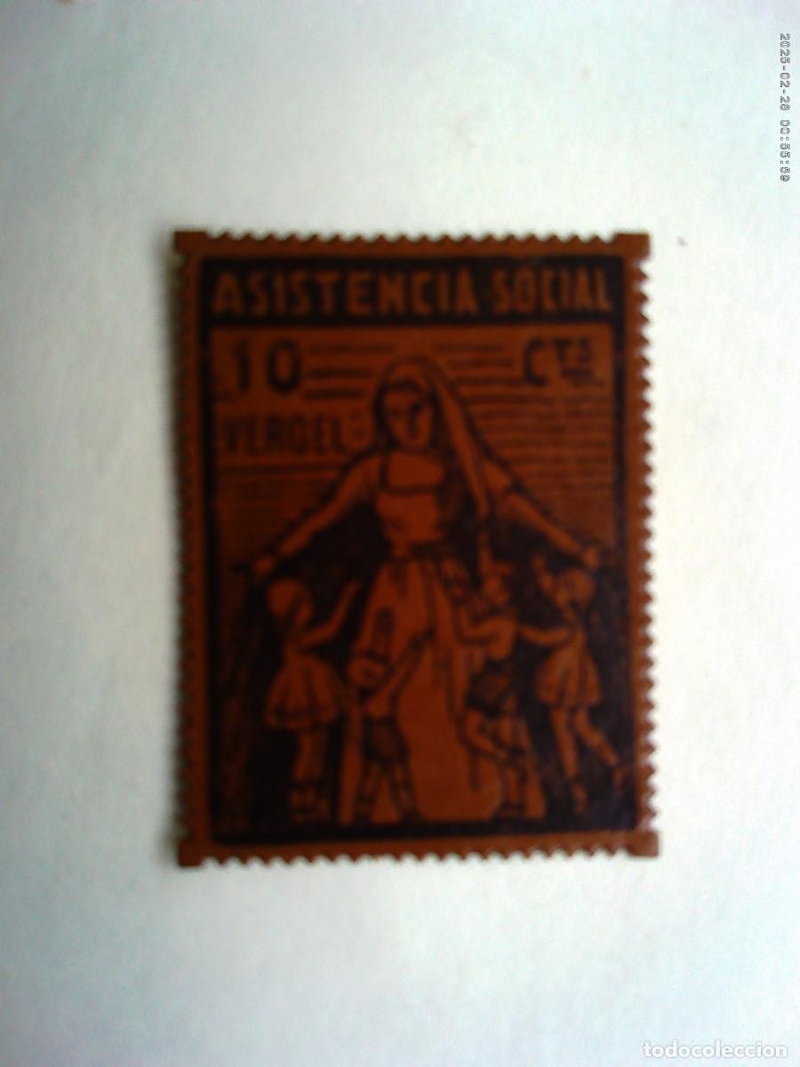 Stamps: GUERRA CIVIL : VI&Ntilde;ETA ASSISTENCIA SOCIAL DE VERGEL ( ALICANTE ) . SIN USAR