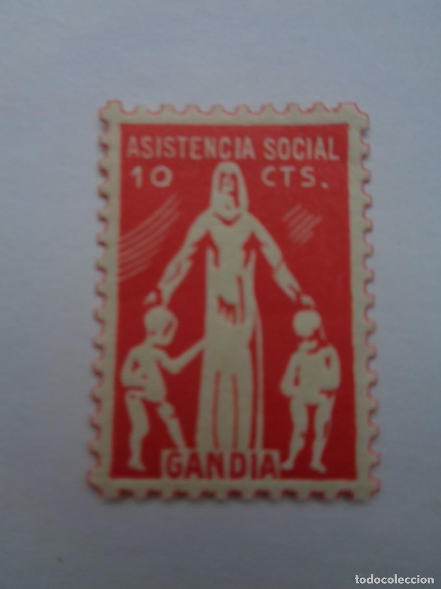 Stamps: GUERRA CIVIL : VI&Ntilde;ETA ASISTENCIA SOCIAL DE GANDIA ( VALENCIA ) . SIN USAR