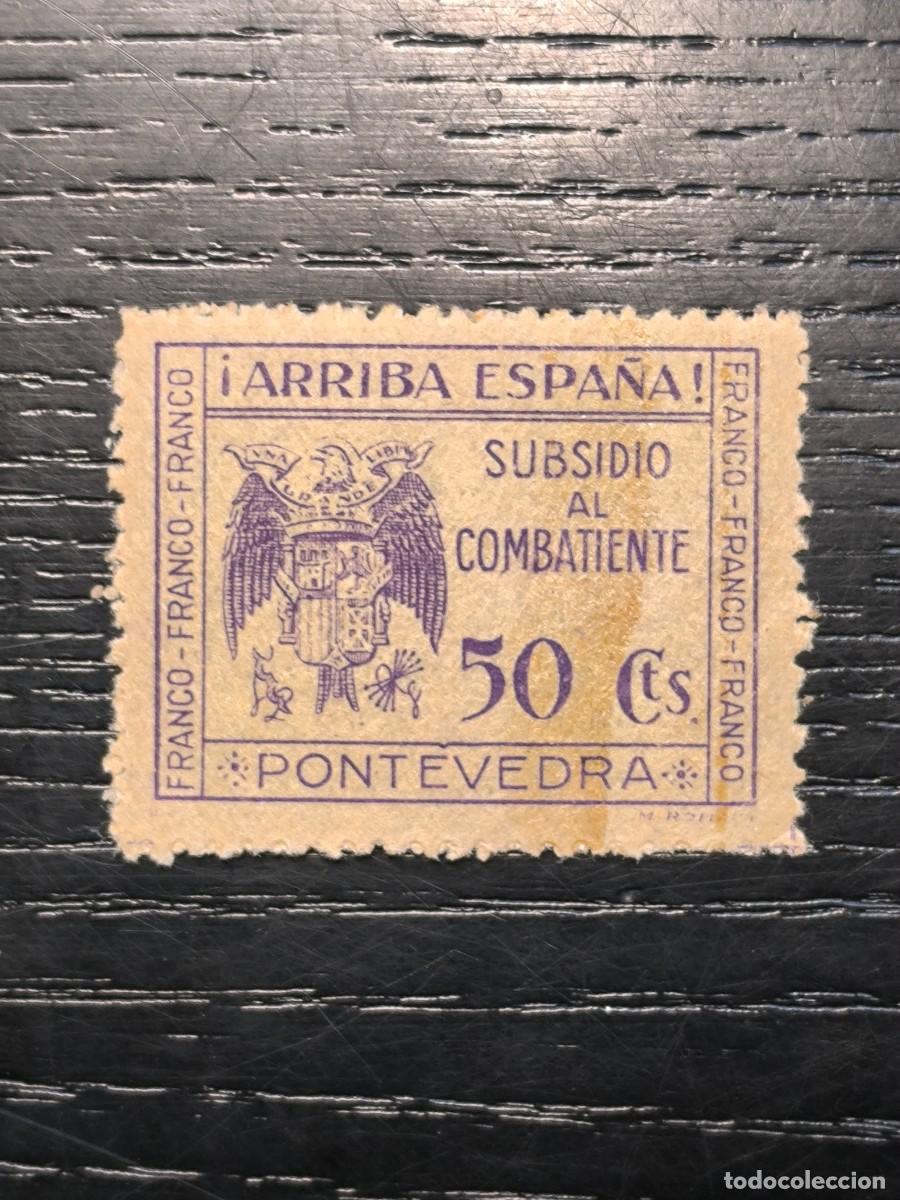 Sellos: Pontevedra Subsidio al Combatiente 50 cts - Foto 1