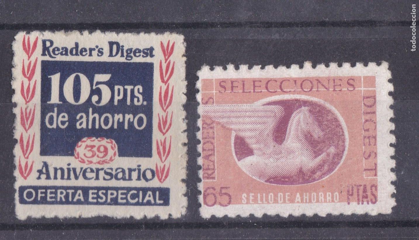 Sellos: SS11- Sellos AHORRO 65 y 105 Ptas . READER&acute;S DIGEST . (*)/ **