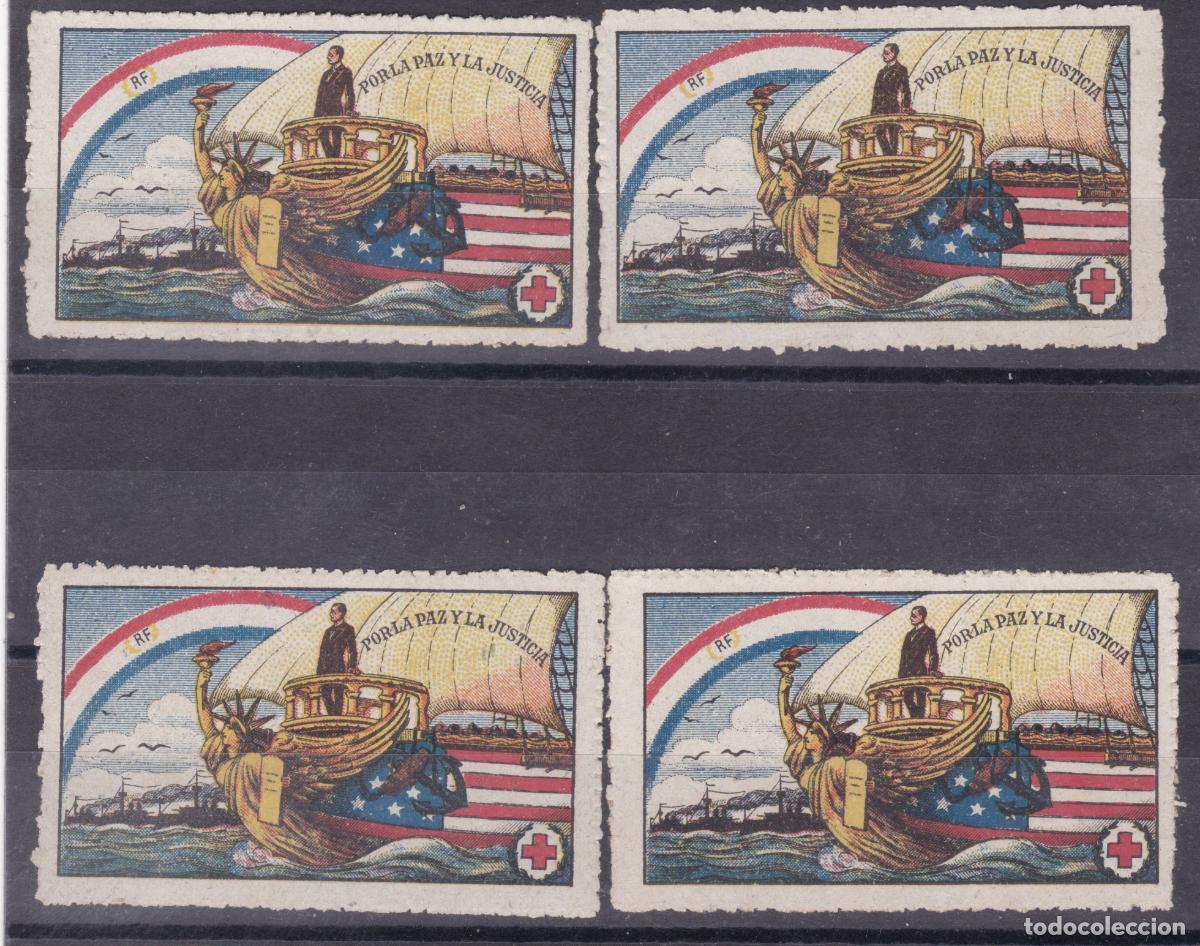 Sellos: SS11-VI&Ntilde;ETAS Cruz Roja .Por la PAZ y la JUSTICIA x 4 (*) Sin goma