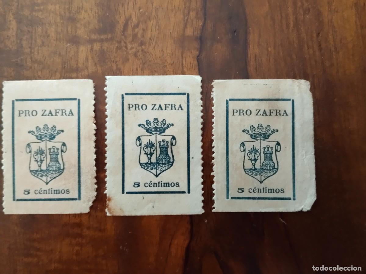 Sellos: 3 sellos 5 c&eacute;ntimos. Pro Zafra. - Foto 1