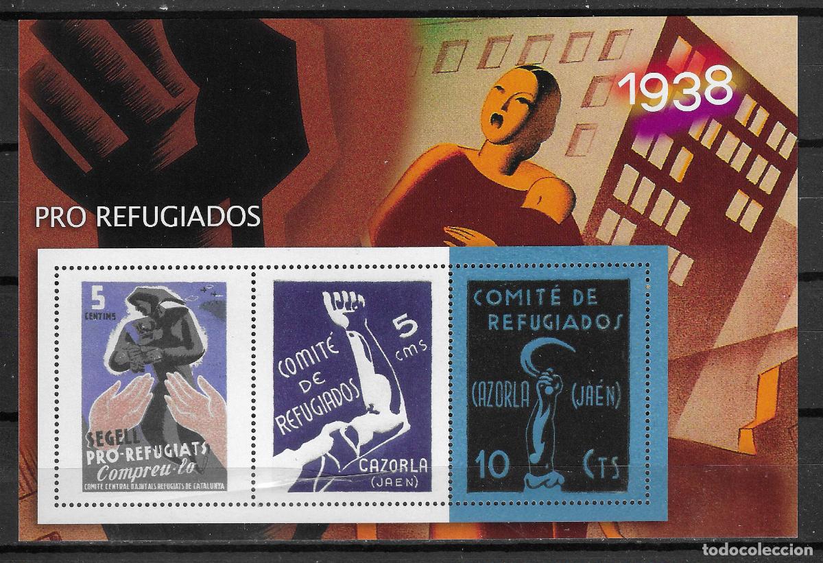 Sellos: HOJA MOTIVO PRO REFUGIADOS .LA GUERRA CIVIL ESPA&Ntilde;OLA EN SELLOS DIARIO EL MUNDO