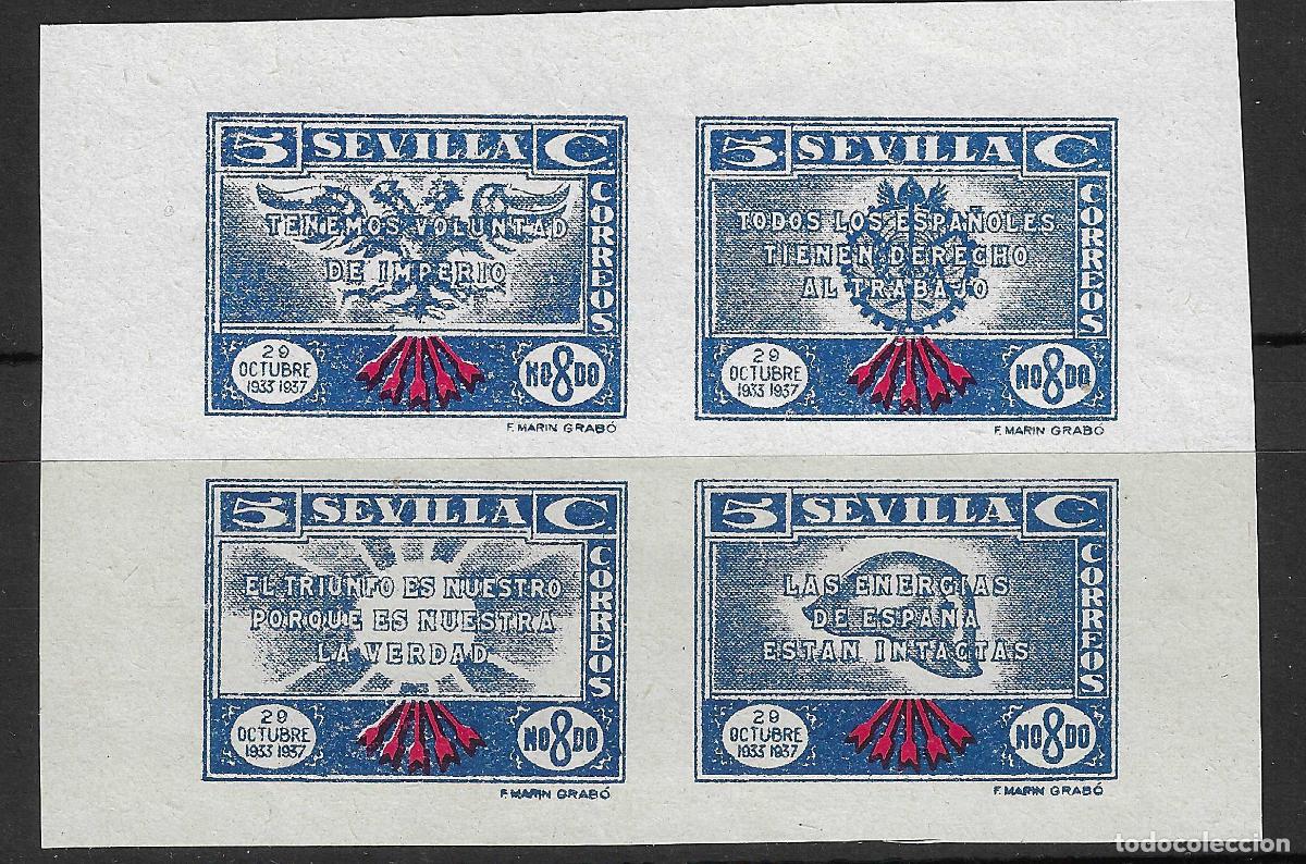 Briefmarken: PATRIOTICOS Y VI&Ntilde;ETAS FALANGE SEVILLA