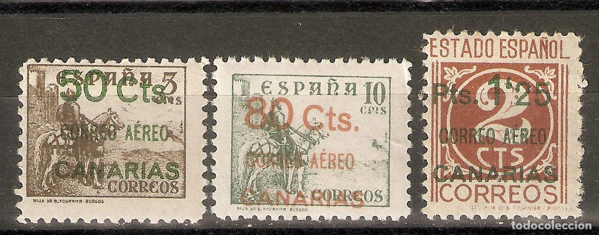 Timbres: CANARIAS 1937 EDIFIL 34/36*/** CON Y SIN FIJASELLOS