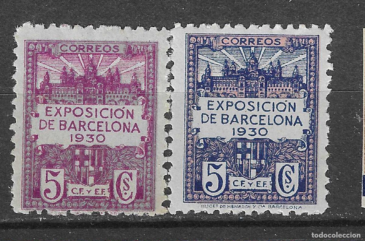 Timbres: BARCELONA 1930 EDIFIL 7/8* CON FIJASELLOS
