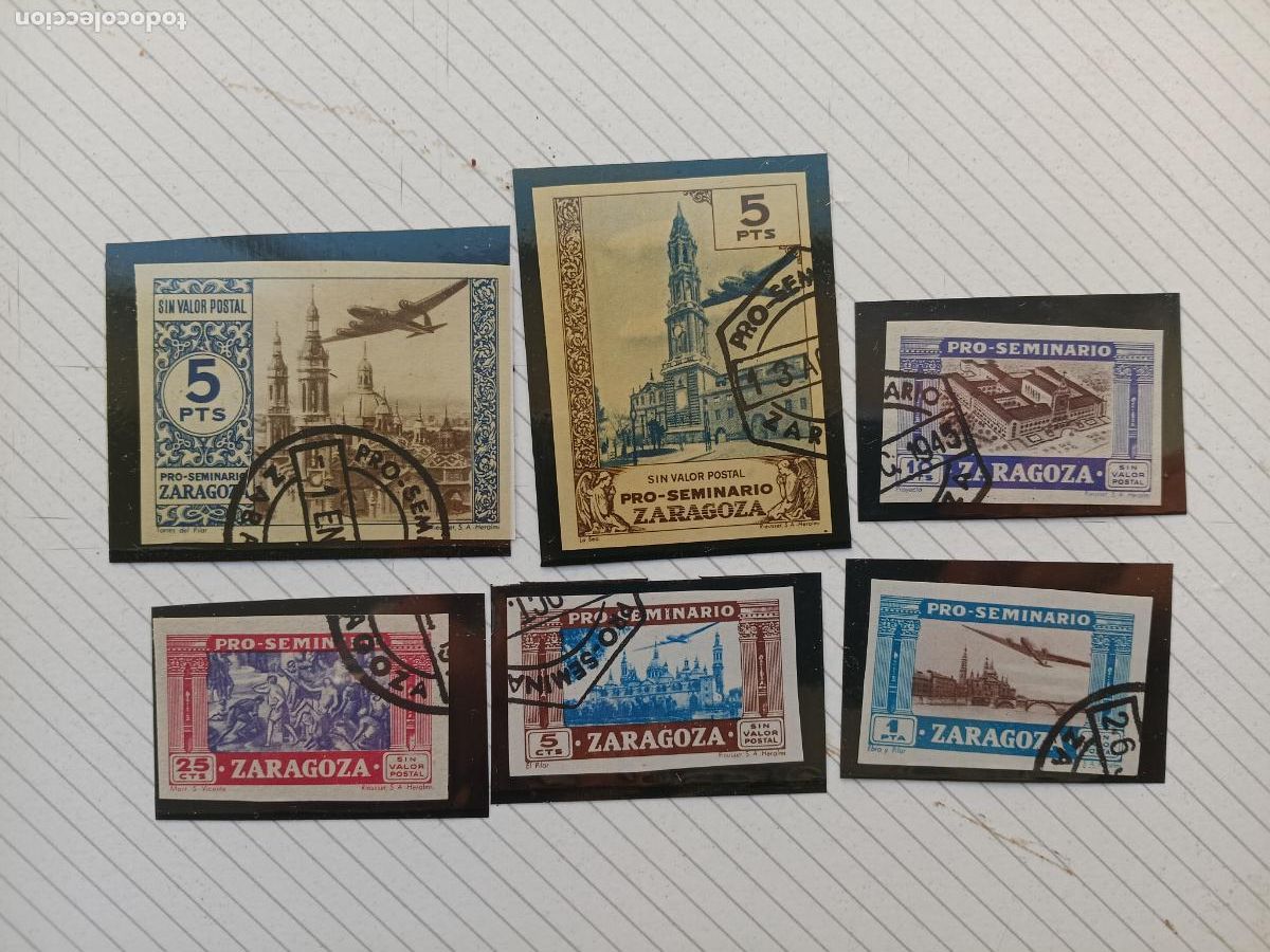 Sellos: Guerra Civil . Lote VI&Ntilde;ETAS Pro Seminario ZARAGOZA