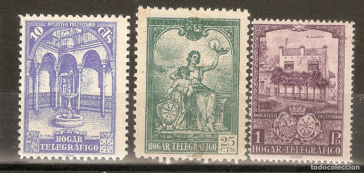 Francobolli: BENEFICENCIA TELEGRAFOS 1937 EDIFIL 10/12** SIN FIJASELLOS