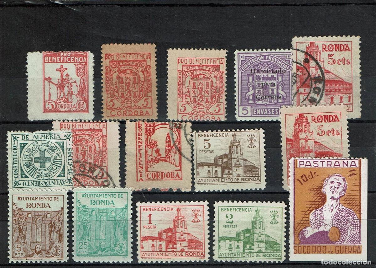 Sellos: ESPA&Ntilde;A GUERRA CIVIL LOTE VI&Ntilde;ETAS CORDOBA, RONDA ,PASTRANA Y OTROS