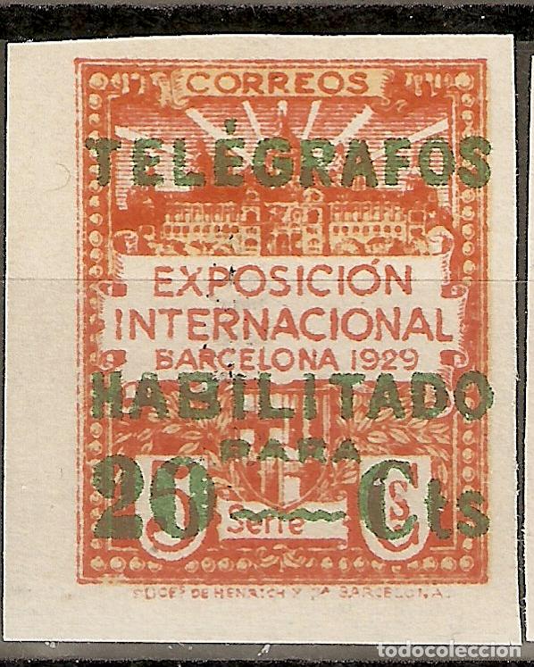 Briefmarken: BARCELONA 1930 TELEGRAFOS EDIFIL 2** SIN FIJASELLOS SIN DENTAR