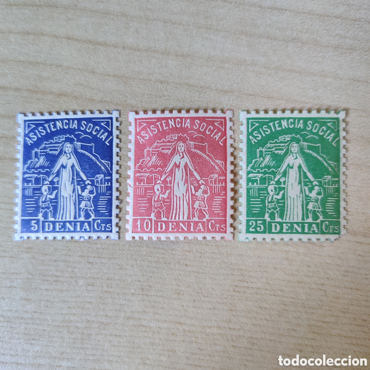 Sellos: a52 Alicante Denia Asistencia social Allepuz 75 78 79 TIPO I, GG464 465 466