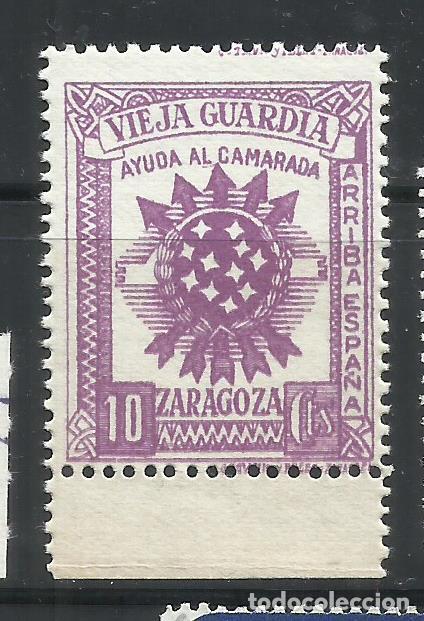Sellos: SO27-SELLO ESPA&Ntilde;A GUERRA CIVIL FALANGE ESPA&Ntilde;OLA JONS ZARAGOZA,1937 VIEJA GUARDIA, ARRIBA ESPA&Ntilde;A.NUEV