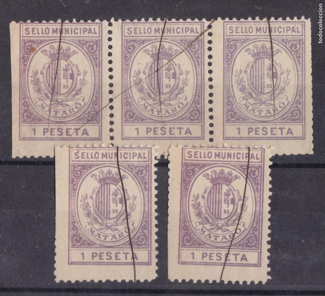 Sellos: SS22-FISCALES LOCALES Sello Municipal MATAR&Oacute; 1 Pta x 5 Sellos