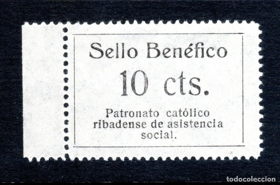 Sellos: PATRONATO CAT&Oacute;LICO RIBADENSE DE ASISTENCIA SOCIAL. SELLO BEN&Eacute;FICO 1937.
