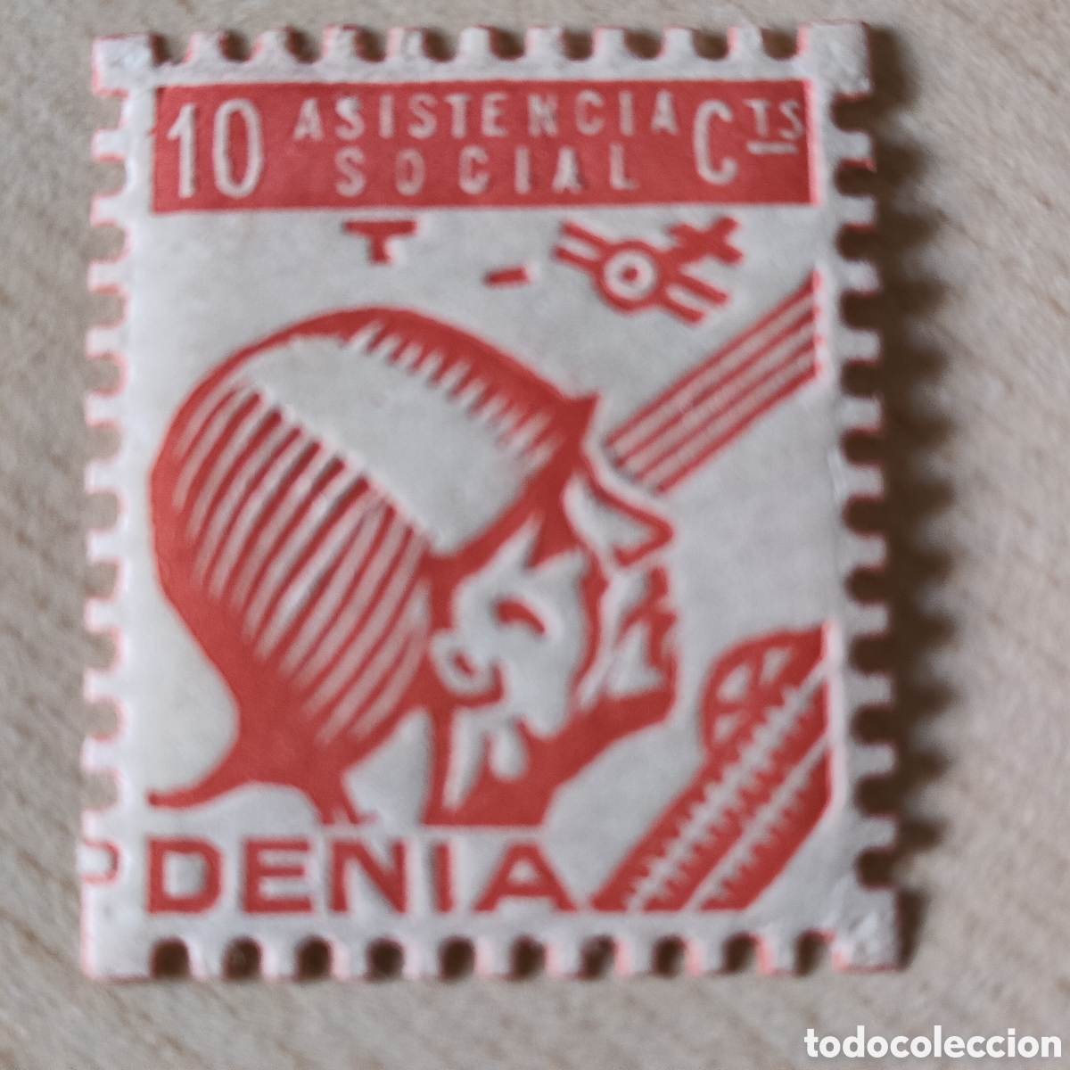 Sellos: a26 Alicante Denia asistencia 10 cts Allepuz 7 Tipo II naranja