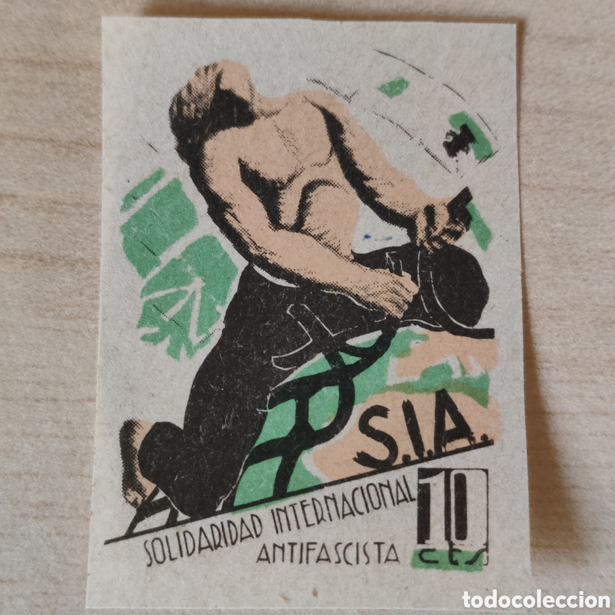 Sellos: S.I.A. Solidaridad Internacional Antifascista FALTA COLOR Rojo Allepuz 1298sa / Afinet 127efsa SIA