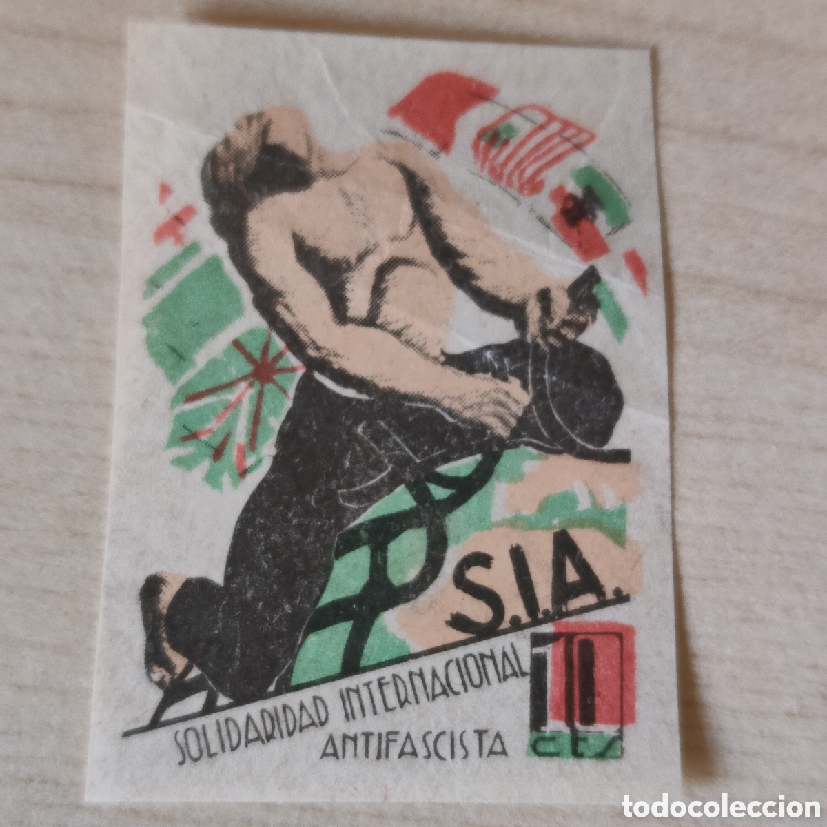 Sellos: S.I.A. Solidaridad Internacional Antifascista sin dentar Allepuz 1298s afinet 127s