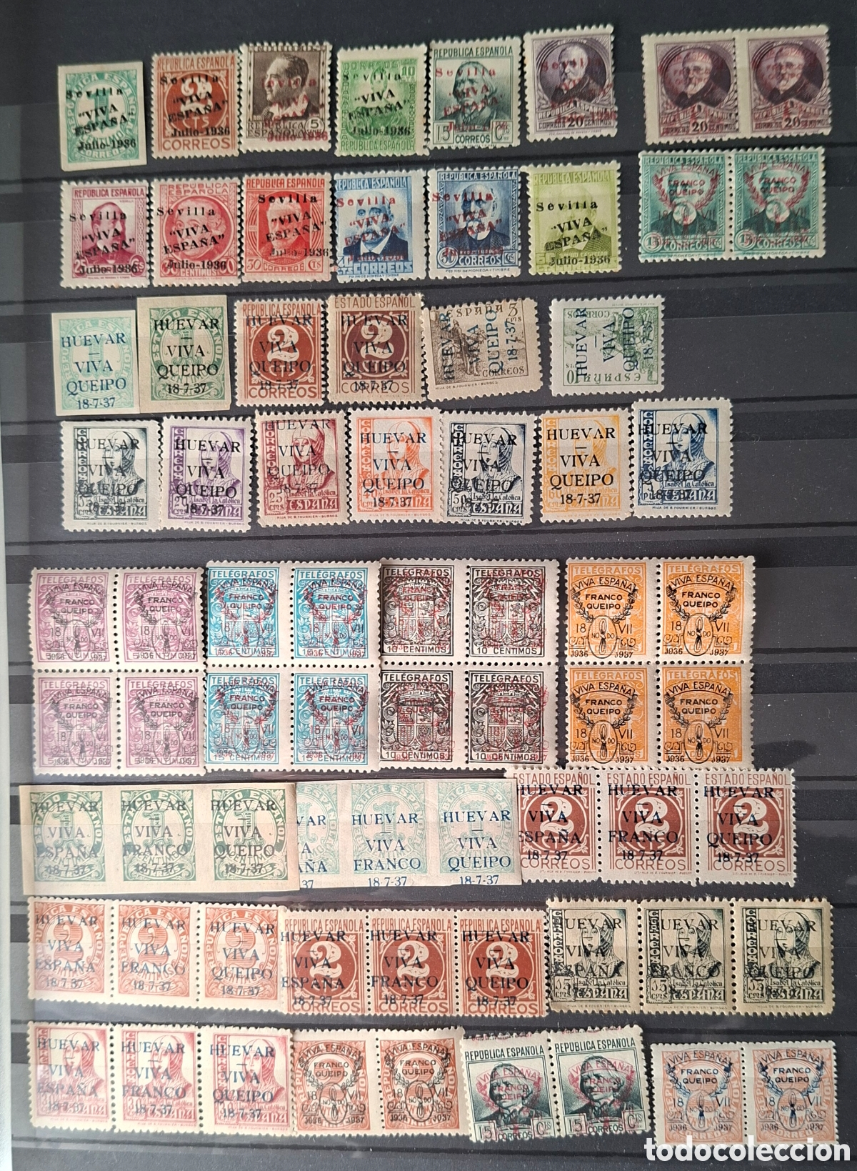 Sellos: Sellos Emisiones Patrioticas Huevar Sevilla Queipo Nuevos MNH