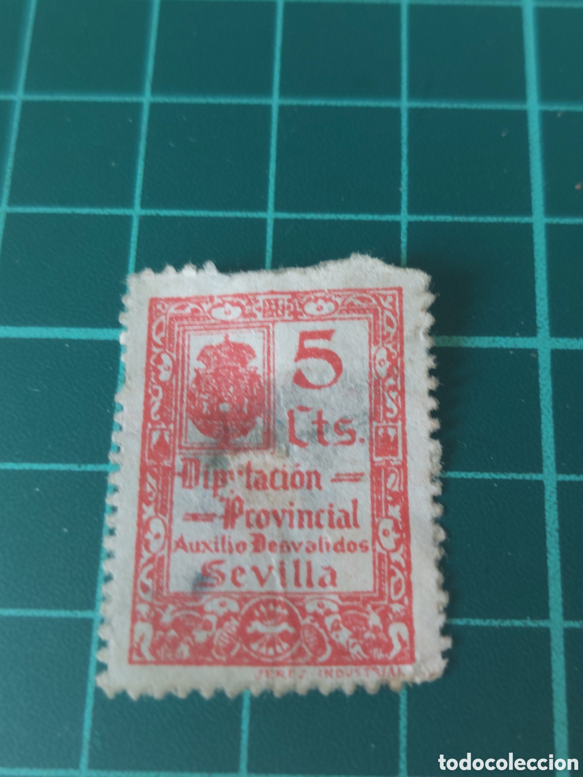 Sellos: AUXILIO SICIAL SEVILLA 5 CTS GUERRA CIVIL ESPA&Ntilde;A