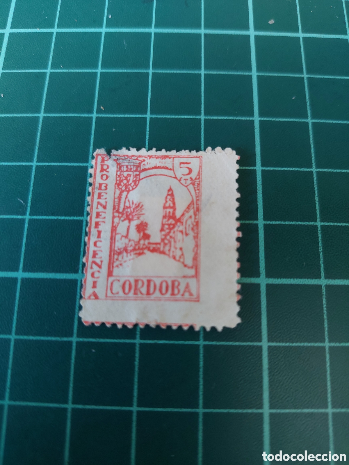 Sellos: C&Oacute;RDOBA GUERRA CIVIL ESPA&Ntilde;OLA BENIFICENCIA 5 CTS USADA