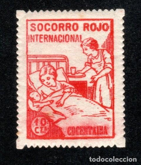Sellos: COCENTAINA (ALICANTE). SOCORRO ROJO INTERNACIONAL. 10 CTS.