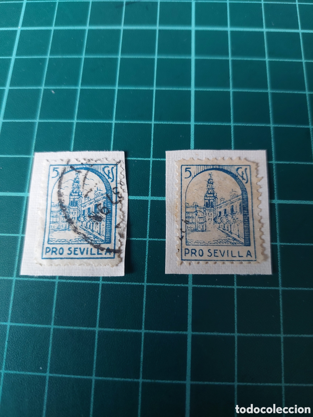 Sellos: SEVILLA PRO CATEDRAL USADOS GUERRA CIVIL ESPA&Ntilde;A 5cts