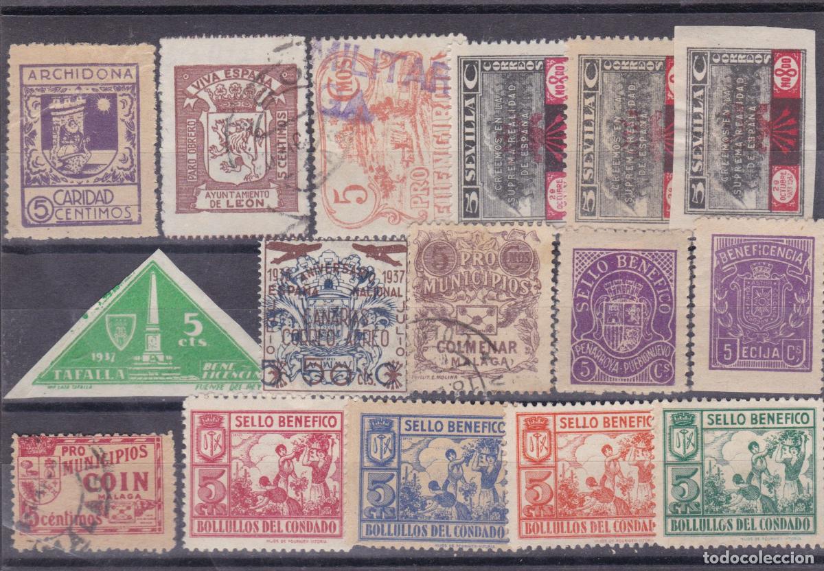 Sellos: SS29-Guerra Civil Lote x 16 VI&Ntilde;ETAS