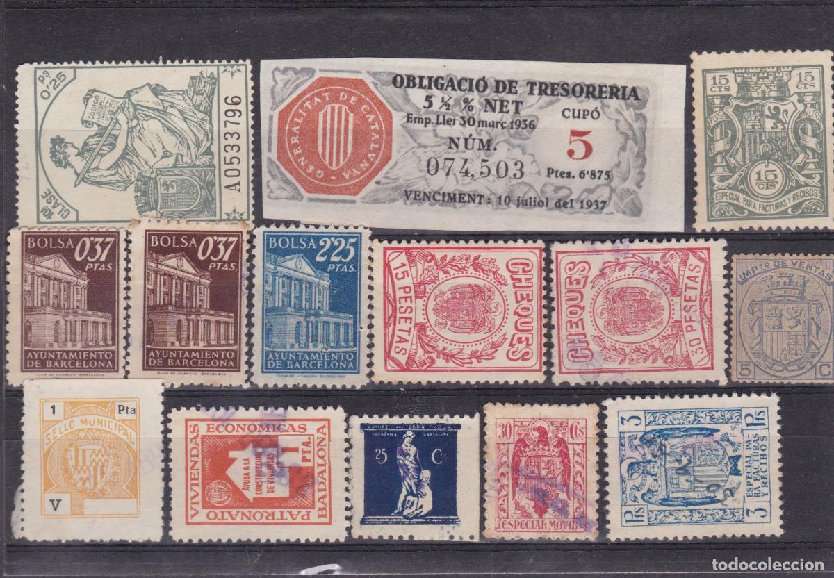 Sellos: SS29-Lote FISCALES y SIMILARES x 14 Sellos