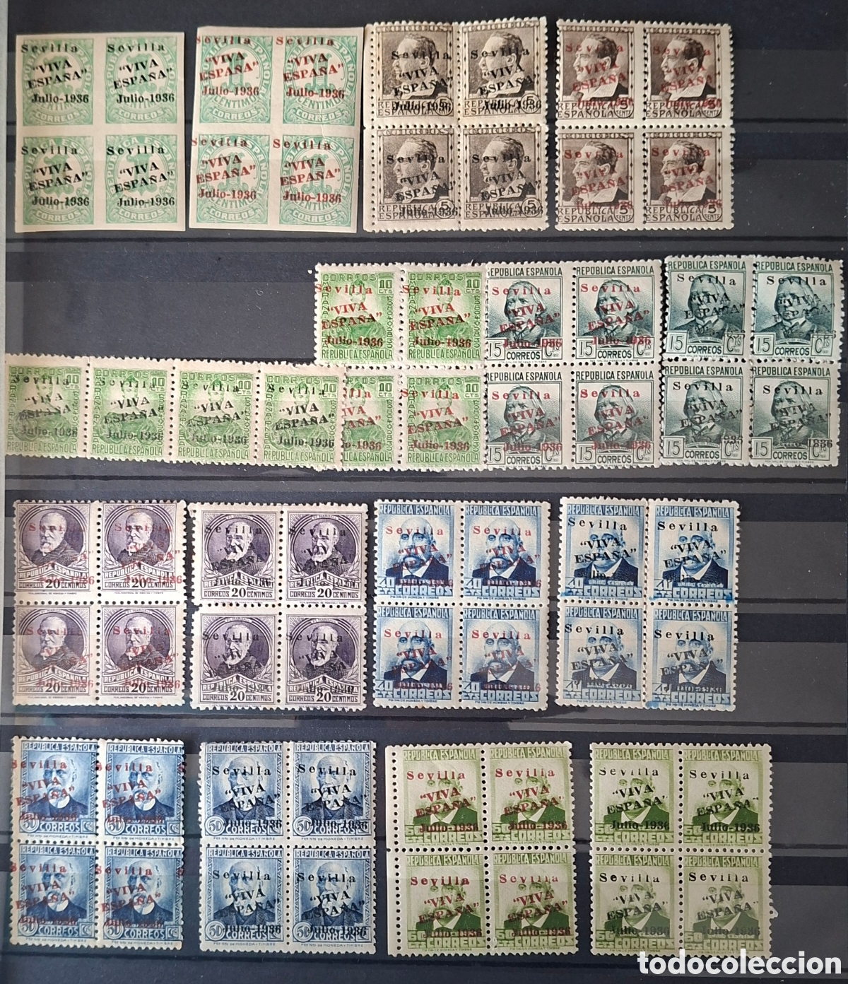 Sellos: Sellos Emisiones patrioticas Sevilla Variedad Cambio de Color MNH